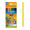 Crayon couleur bic kids smooth coloris assortis etui 12 unites