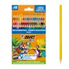 Crayon couleur bic kids smooth coloris assortis etui 48 unites