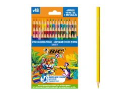Crayon couleur bic kids smooth coloris assortis etui 48 unites