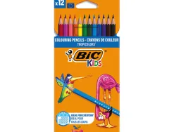 Crayon couleur bic kids tropicolors 2 175mm mine résistante pigmentée large palette coloris vifs étui carton 12 unités