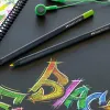 Crayon couleur faber castell triangulaire black edition en bois noir pochette de 24