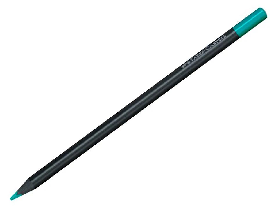 Crayon couleur faber castell triangulaire black edition en bois noir pochette de 12