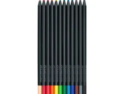 Crayon couleur faber castell triangulaire black edition en bois noir pochette de 12