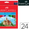 Crayon couleur faber-castell chateau accordeon mine resistante etui carton 24 couleurs vives