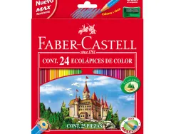 Crayon couleur faber-castell chateau accordeon mine resistante etui carton 24 couleurs vives