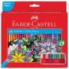 Crayon couleur faber-castell chateau accordeon mine resistante etui carton 60 couleurs fluos metallises