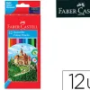 Crayon couleur faber-castell chateau accordeon mine resistante etui carton 12 couleurs vives