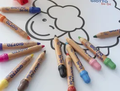 Crayon couleur giotto be-bè maxi testé dermatologiquement étui 12 unités + 1 taille-crayon
