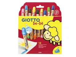 Crayon couleur giotto be-bè maxi testé dermatologiquement étui 12 unités + 1 taille-crayon