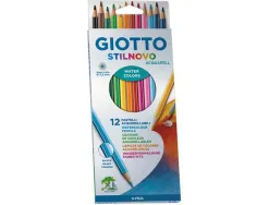 Crayon couleur giotto stilnovo aquarellable hexagonal 6.8mm mine 3.3mm coloris vifs intenses étui 12 unités