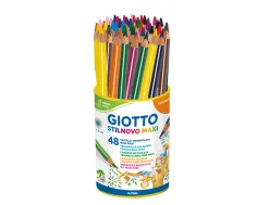 Crayon couleur giotto stilnovo maxi coloris assortis pot 48 unites