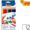 Crayon couleur jovi bois hexagonal 175mm mine 7.5mm couleurs vives étui carton 12 unités