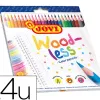 Crayon couleur jovi woodless triangulaire mine resistante haut pouvoir couvrant inodore couleurs vives etui 24 unites
