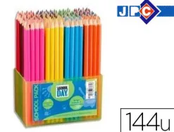 Crayon couleur jpc school day 180mm coloris assortis schoolpack 144 unités