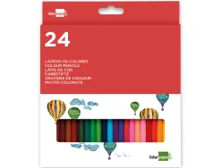 Crayon couleur liderpapel mine extra-résistante 174.5mm écriture douce coloris intenses étui carton plastifié 24 unités