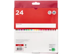 Crayon couleur liderpapel mine extra-résistante 174.5mm écriture douce coloris intenses étui carton plastifié 24 unités