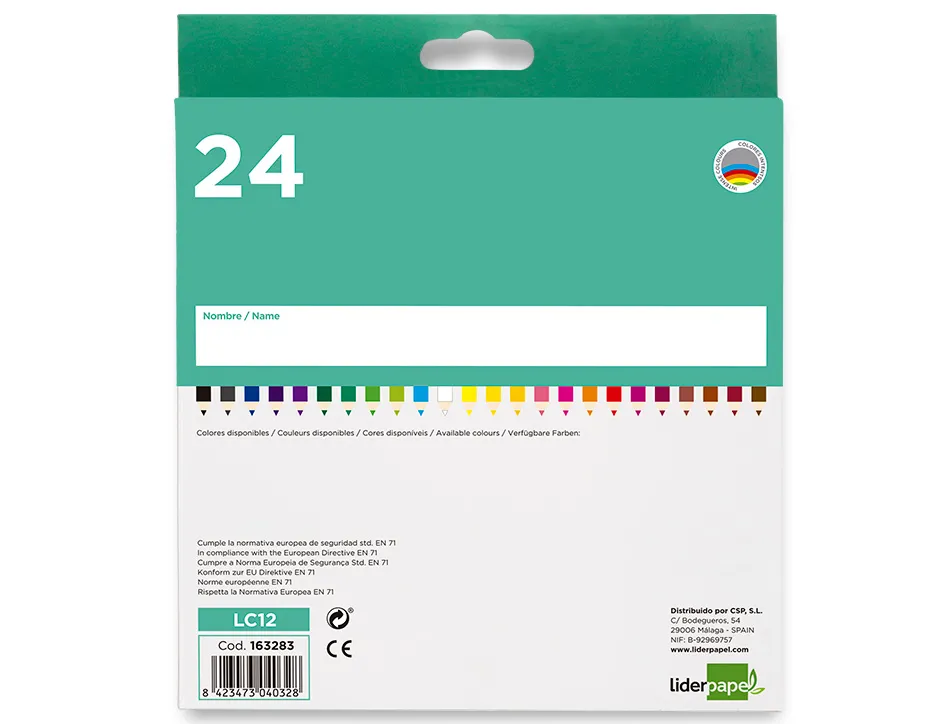 Crayon couleur liderpapel aquarellable coloris assortis tui carton 24 unit s