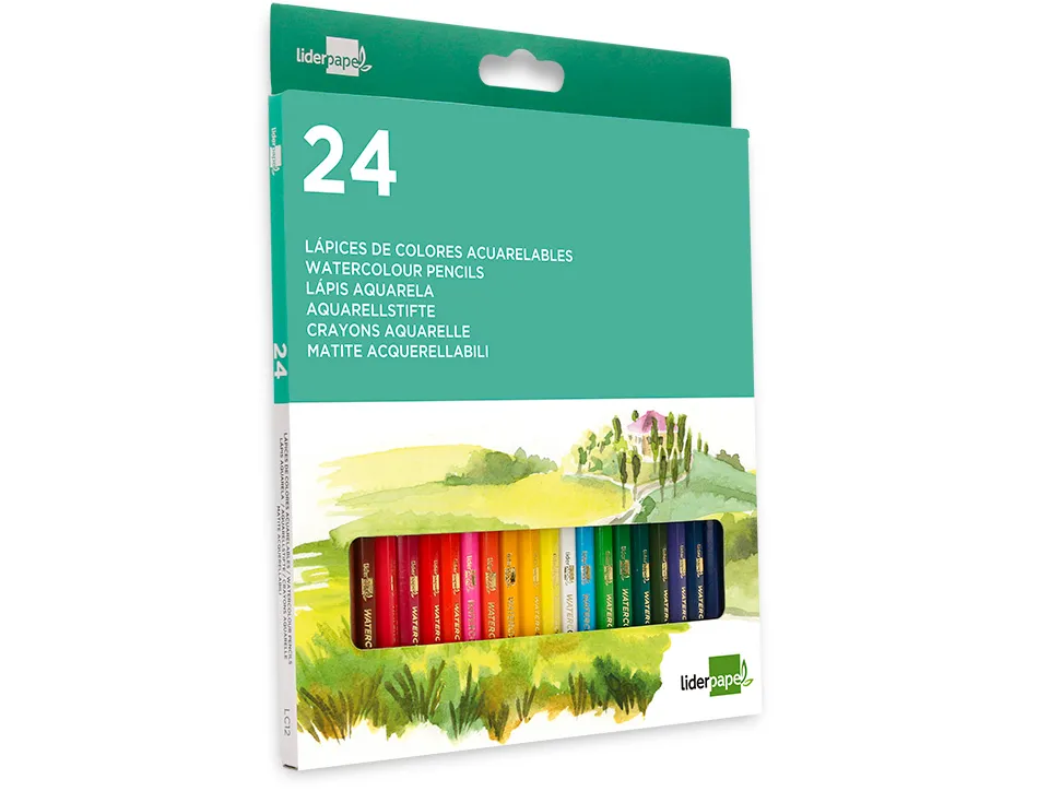 Crayon couleur liderpapel aquarellable coloris assortis tui carton 24 unit s