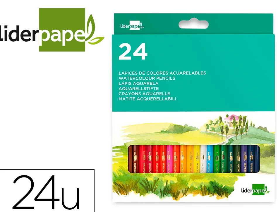 Crayon couleur liderpapel aquarellable coloris assortis tui carton 24 unit s