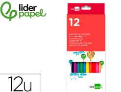 Crayon couleur liderpapel mine extra-résistante 174.5mm écriture douce coloris intenses étui carton plastifié 12 unités