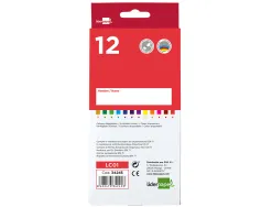 Crayon couleur liderpapel mine extra-résistante 174.5mm écriture douce coloris intenses étui carton plastifié 12 unités