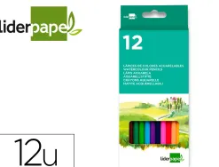 Crayon couleur liderpapel aquarellable coloris assortis étui carton 12 unités