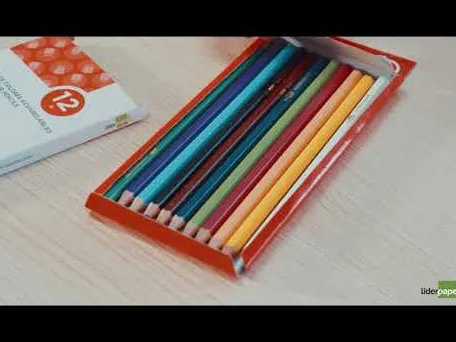 Crayon couleur liderpapel aquarellable coloris assortis étui carton 12 unités