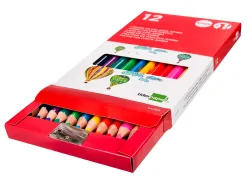 Crayon couleur liderpapel triangulaire jumbo mine extra-résistante 174.5mm taille-crayon offert étui carton 12 unités