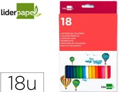 Crayon couleur liderpapel mine extra-résistante 174.5mm écriture douce coloris intenses étui carton plastifié 18 unités