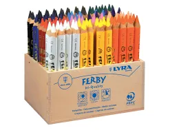 Crayon couleur lyra ferby triangulaire 120mm extrémité fermée usage économe mine 6.25mm diamètre coffret scolaire 96u