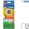 Crayon couleur lyra groove triangulaire slim mine ultra-résistante diamètre 3mm coloris assortis boîte 12 unités