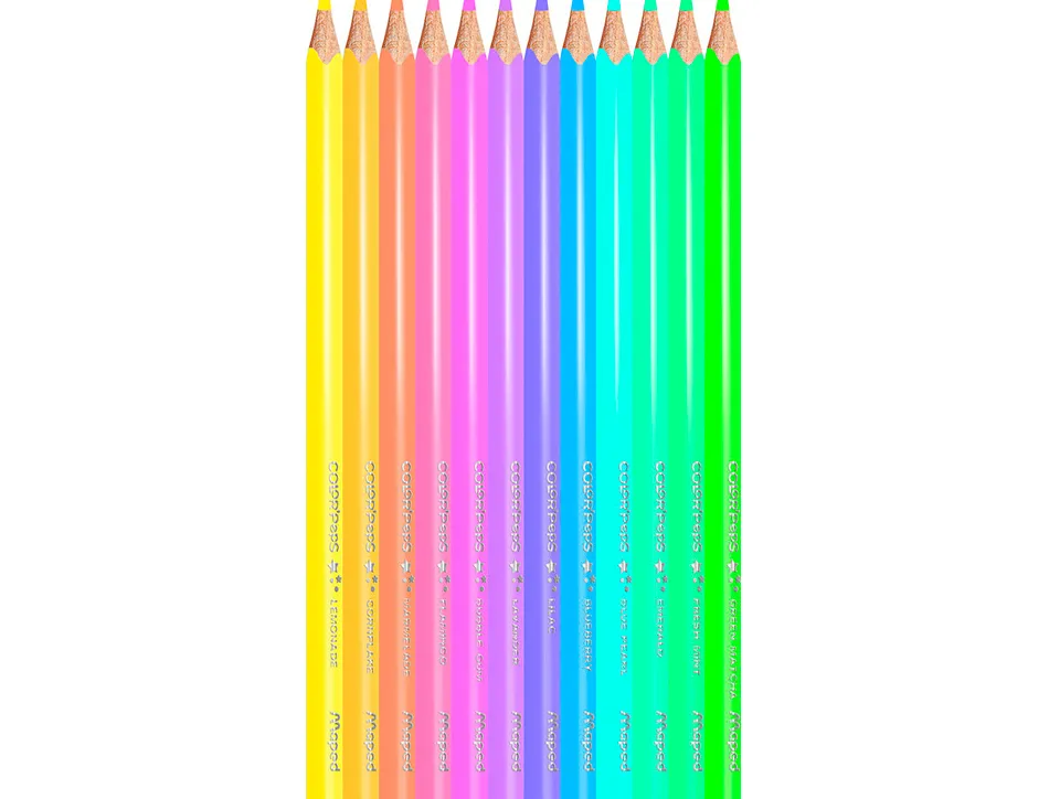 Crayon couleur maped color' peps couleur pastel carton 12 un
