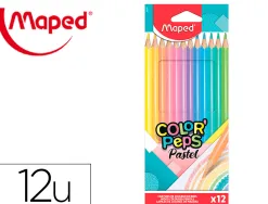 Crayon couleur maped color' peps couleur pastel carton 12 un