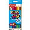 Crayon couleur maped color pep's duo 2 en 1 mine tendre résistante coloris lumineux 1 crayon or/argent étui carton 12u
