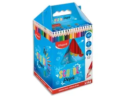 Crayon couleur maped color pep's triangulaire mine tendre résistante sans écharde coloris lumineux coffret école 144u