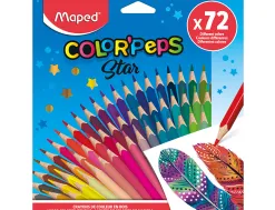 Crayon couleur maped color'peps mine resistante facile a tailler coloris assortis etui de 72 unites