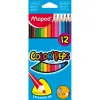 Crayon couleur maped color pep's triangulaire mine tendre résistante sans écharde coloris lumineux étui carton 12u