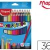 Crayon couleur maped color pep's triangulaire mine tendre résistante sans écharde coloris lumineux étui carton 36u
