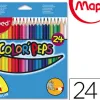 Crayon couleur maped color pep's triangulaire mine résistante coloris vifs étui carton 24 unités