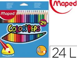 Crayon couleur maped color pep's triangulaire mine résistante coloris vifs étui carton 24 unités