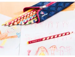 Crayon couleur stabilo easycolors gaucher corps triangulaire mine large 4,2mm etui carton 12 unites + 1