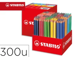 Crayon couleur stabilo trio maxi schoolpack triangulaire mine large et souple coloris assortis carton 300 unites