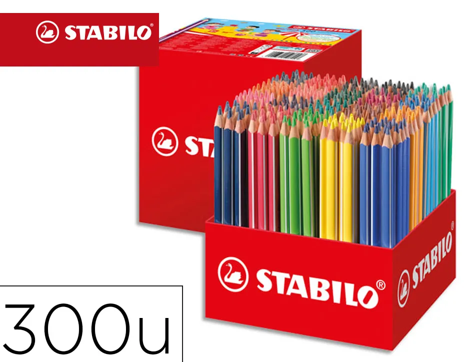 Crayon couleur stabilo trio maxi schoolpack triangulaire mine large et souple coloris assortis carton 300 unites