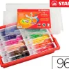 Crayon couleur stabilo trio long bois triangulaire 175mm mine large souple 4mm coloriage rapide coffret scolaire 96u
