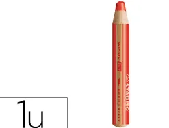 Crayon couleur stabilo woody 3in1 bois pefc multi-usage toute surface ardoise tableau tout type coloris vermillon