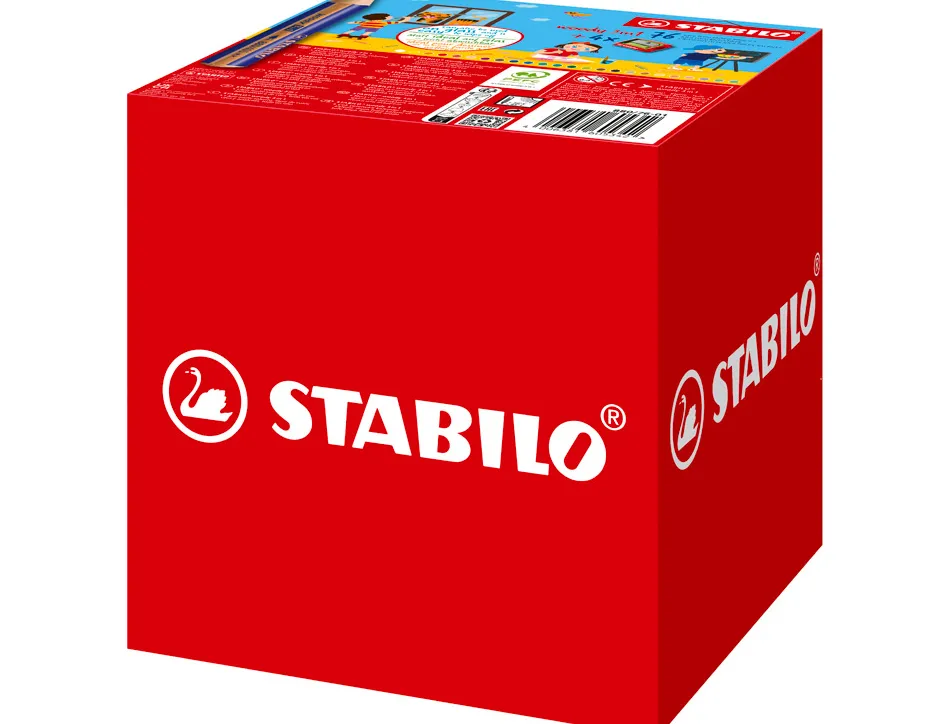 Crayon couleur stabilo woody multi-talent 3 en 1 maxi schoolpack carton 76 unites + 4 taille-crayons