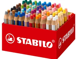 Crayon couleur stabilo woody multi-talent 3 en 1 maxi schoolpack carton 76 unites + 4 taille-crayons