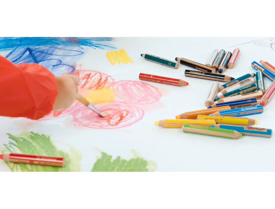 Crayon couleur stabilo woody multi-talent 3 en 1 maxi schoolpack carton 76 unites + 4 taille-crayons
