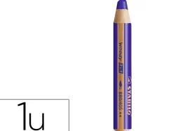 Crayon couleur stabilo woody 3in1 bois pefc multi-usage toute surface ardoise tableau tout type coloris bleu outrem