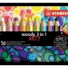 Crayon couleur stabilo woody multi talents 10 crayons 3 en 1 arty + 1 taille crayon